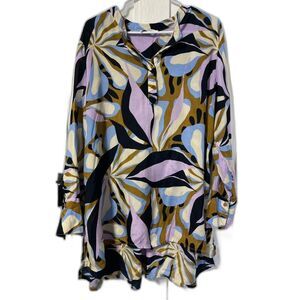 Noen Floral art to wear tunic blouse size large